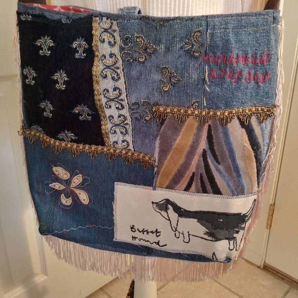 3043 Jeaniemade Scrapbags Large Jean Cross Body Bag